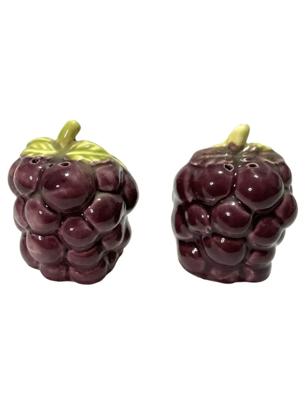 Vtg Grapes Salt & Pepper Shakers Ceramic 3